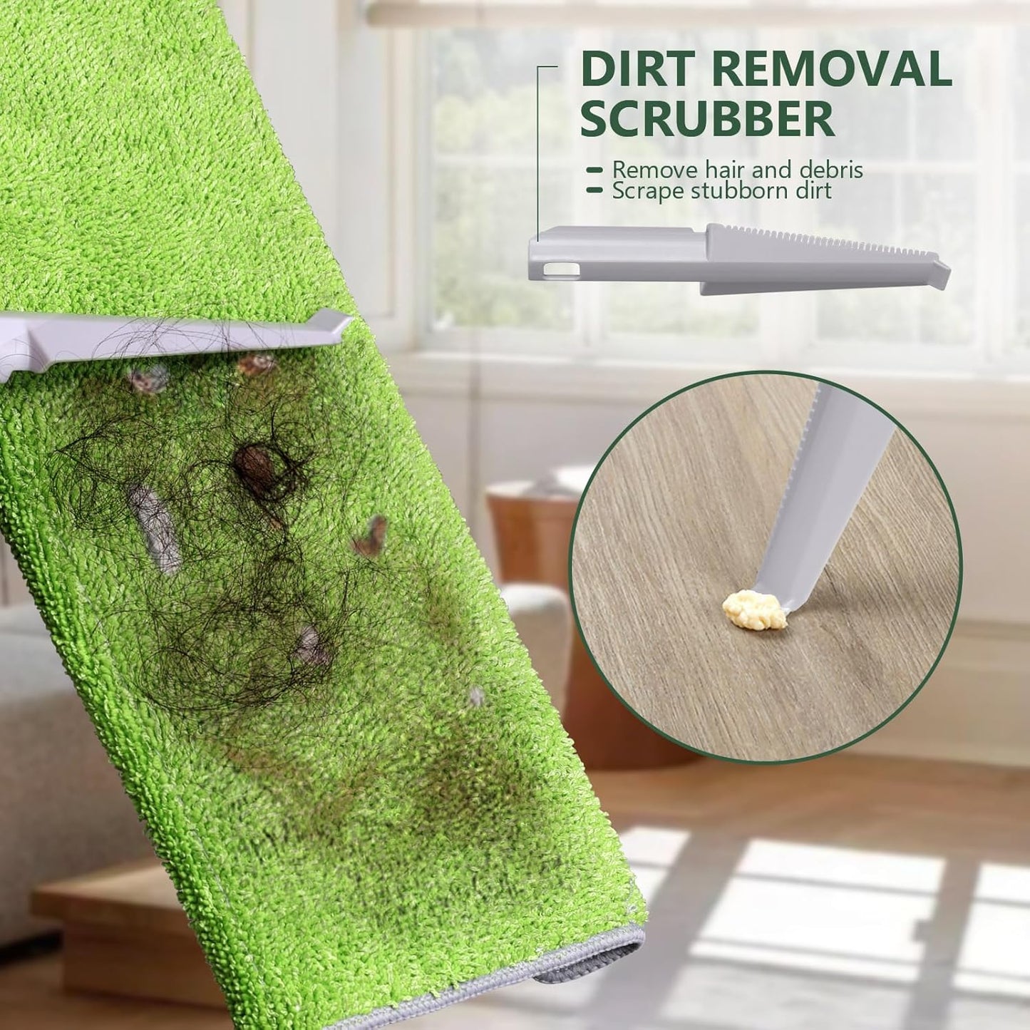 Microfiber Mops for Floor Cleaning,Masthome Professional Floor Mops with Washable Pads 4pcs,Wet Dry Use Flat Mop with 59'' Long Stainless Steel Handle,dust mop for Hardwood Floors Suitable Office Home