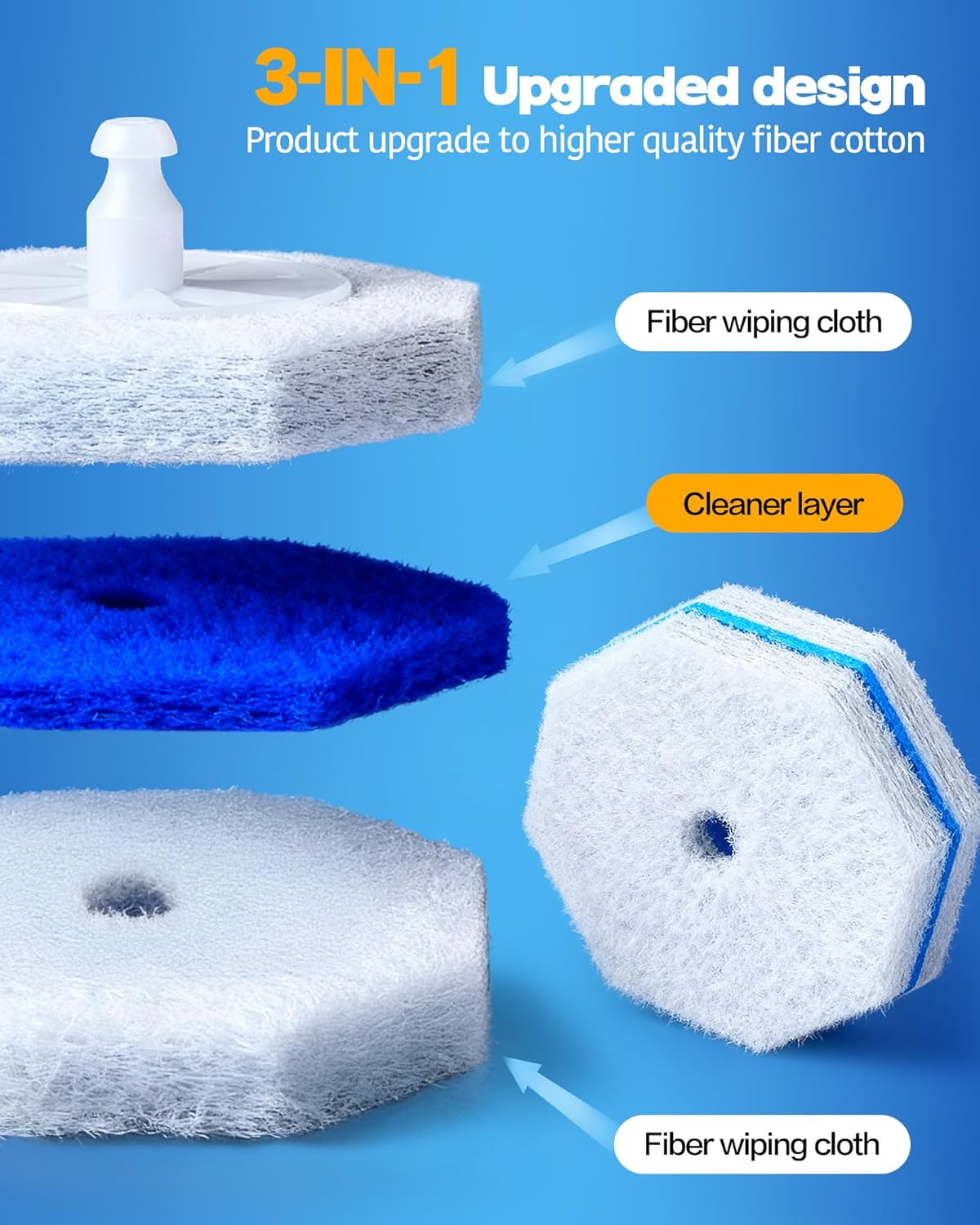 Toilet Wand Refills Compatible with Clorox Toilet Brushes, Instant Foam Cleaning, Secure Lock No Slipping, Odor Neutralizing, Easy Snap-On Design, 50 Pack