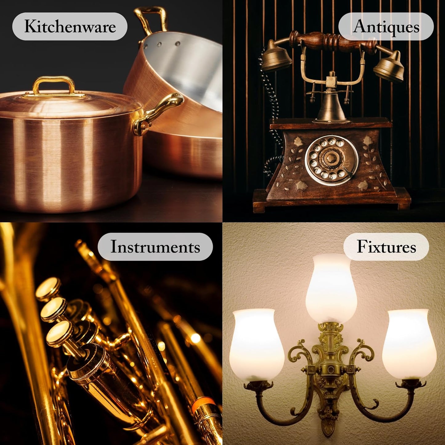 Goddard’s Copper & Brass Polish, Copper Cleaner & Brass Cleaner for Long-Lasting Shine, Metal Polish for Pewter, Chrome & More, Metal Polishing Compound (7oz)