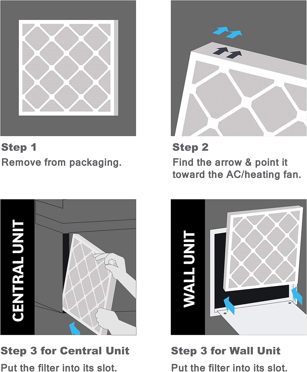 Aerostar 21 1/2x23 3/8x1 MERV 11 Pleated Air Filter, AC Furnace Air Filter, 6 Pack (Actual Size: 21 1/2" x 23 3/8" x 3/4")