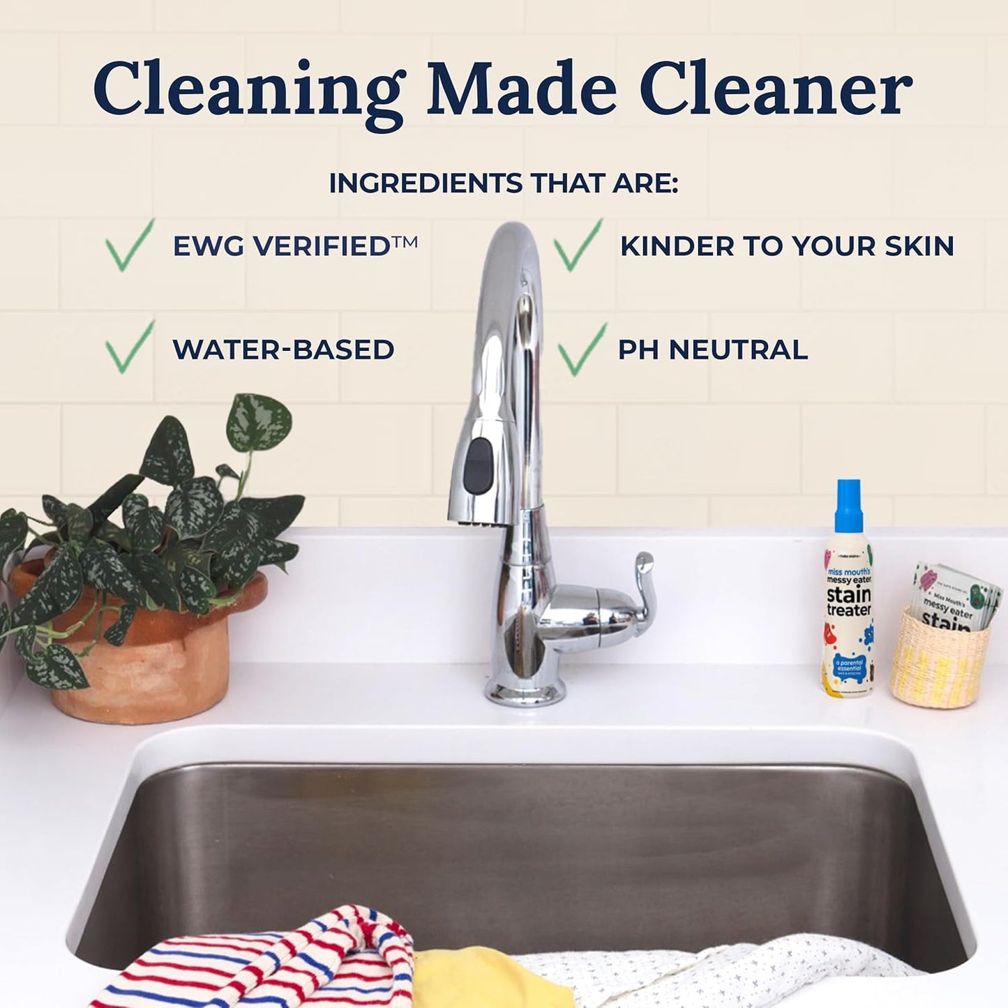 Miss Mouth's Messy Eater Stain Treater Wipes - 25 Pack Stain Remover - Newborn & Baby Essentials - No Dry Cleaning Food, Grease, Coffee Off Laundry, Underwear, Fabric