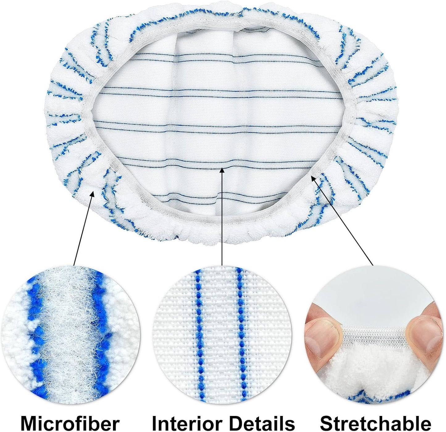 Mop Heads Replacements for Ocedar Hardwood Floor 'N More Microfiber Mop, 3 Pack Mop Refills for O-Cedar Hardwood Floor 'N More Microfiber Mop, 15 x 8 Flat Dust Mop Heads Pads for O Cedar Mop