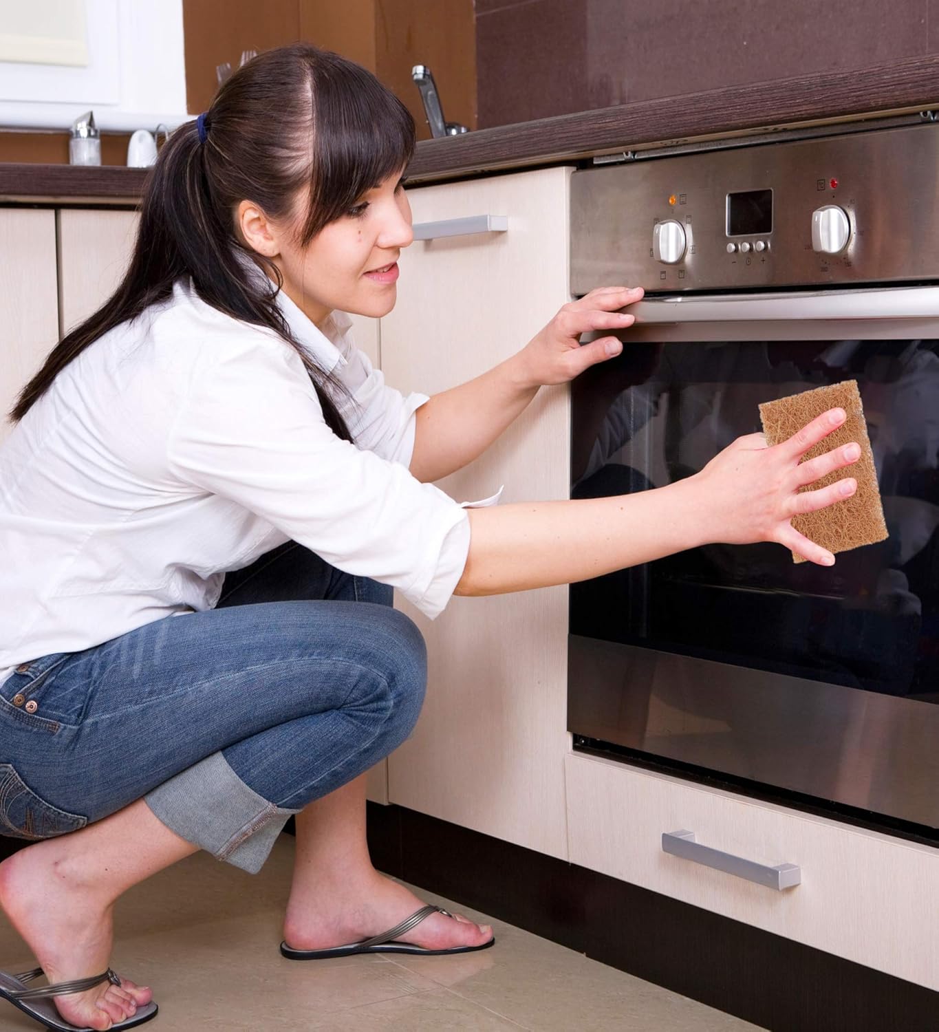 SCRUBIT Natural Scouring Pads (12 Pack) - Eco Friendly Scrubbing Pads for Kitchen Cleaning, Dishes, and Pots - Non-Scratch Kitchen Scrubbers - 100% Natural Sisal Fibers (12 Pack)