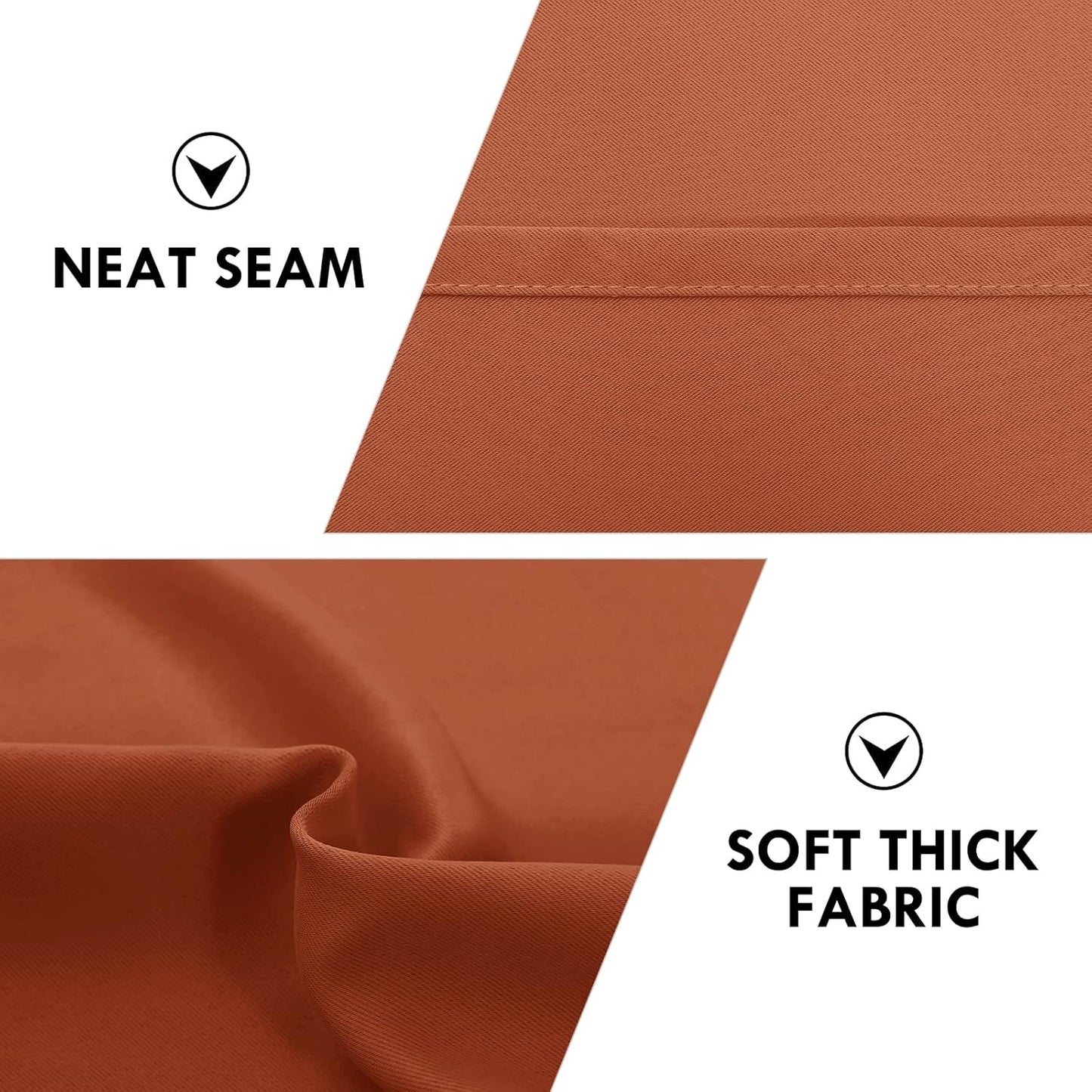 DWCN Blackout Curtains Thermal Insulated, Energy Saving & Noise Reducing Bedroom and Living Room Curtains, Burnt Ochre, W 38x L 84 Inch, Set of 2 Rod Pocket Curtain Panels