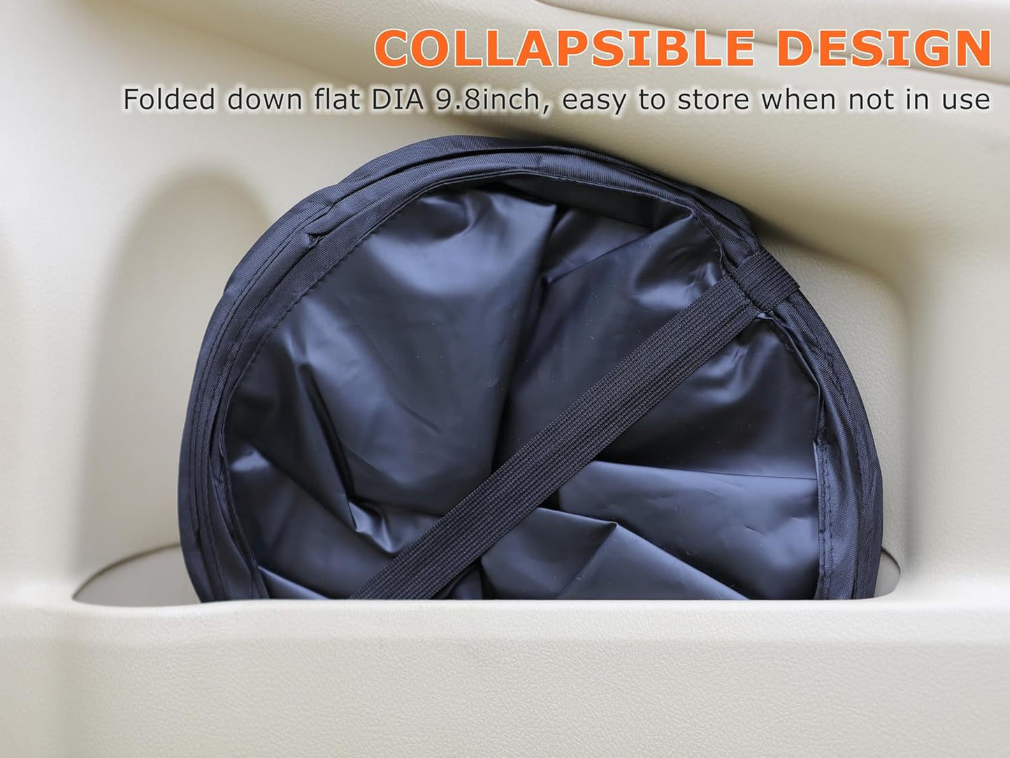 Ginsco 2Packs 4 Gallons New Leakproof Car Trash Can, Large Trash Can Pop-up Collapsible Hanging Car Trash Bin, Waterproof PEVA Liner Open-Top Garbage Can for Home Office Camping