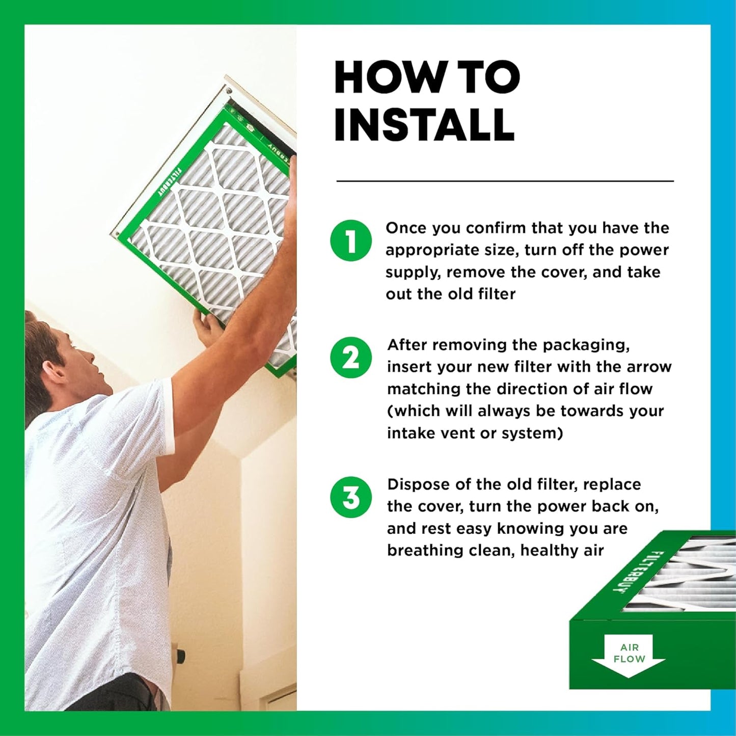 Filterbuy 17x22x2 Air Filter MERV 8 (MPR 700) Dust Defense Replacement (2-Pack), Electrostatic Pleated HVAC AC Furnace Filters, Made in USA (Actual Size: 16.50 x 21.50 x 1.75)