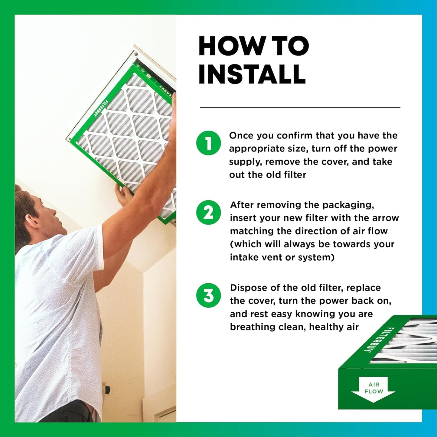 Filterbuy 17x20x1 Air Filter MERV 8 (MPR 700) Dust Defense Replacement (6-Pack), Electrostatic Pleated HVAC AC Furnace Filters, Made in USA (Actual Size: 16.50 x 19.50 x 0.75)