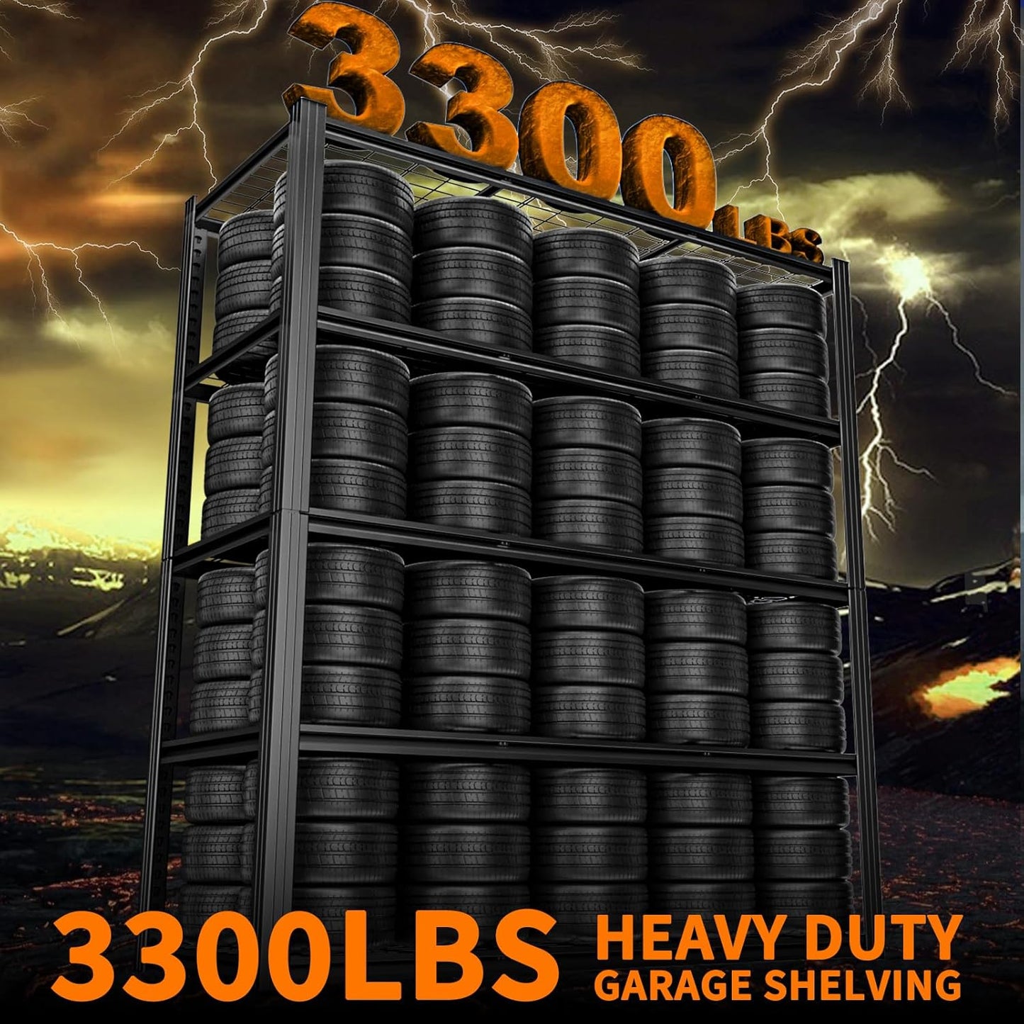 ROOMTEC 60" W Garage Shelving Heavy Duty,33000LBS Storage Shelves,5-Tier Adjustable Metal Shelving Utility Shelf Rack Garage Storage Organize for Storage Industrial, Warehouse, Basement