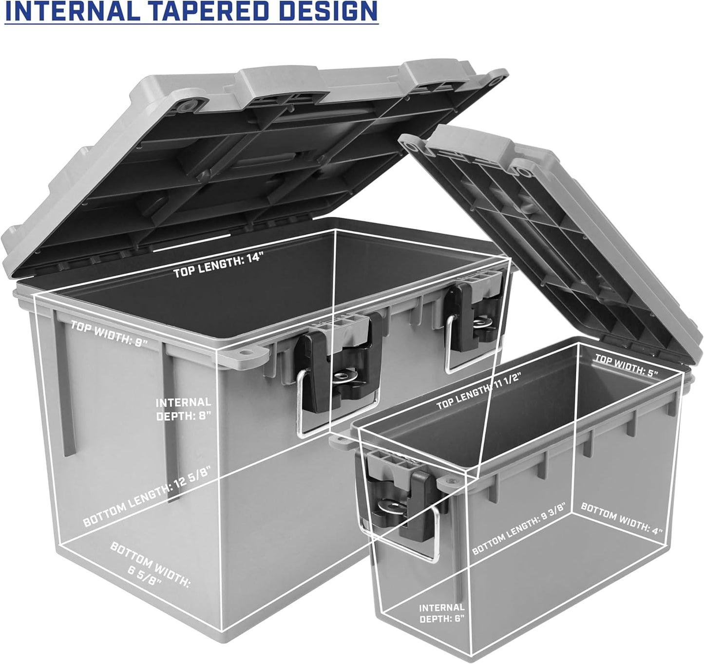 Sheffield 12755 Storage Bins With Lids, 2-Pack Stackable Storage Bins, Made in USA, Lockable and Water-Resistant Containers with Lids, Plastic Containers for Home, Classroom, and Dorm