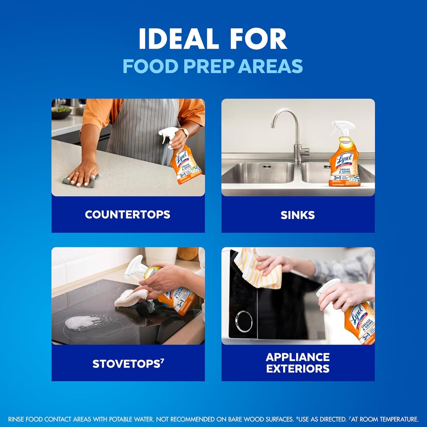 Lysol Pro Kitchen Spray Cleaner and Degreaser, Antibacterial All Purpose Cleaning Spray for Kitchens, Countertops, Ovens, and Appliances, Citrus Scent, 22oz (Pack of 2)