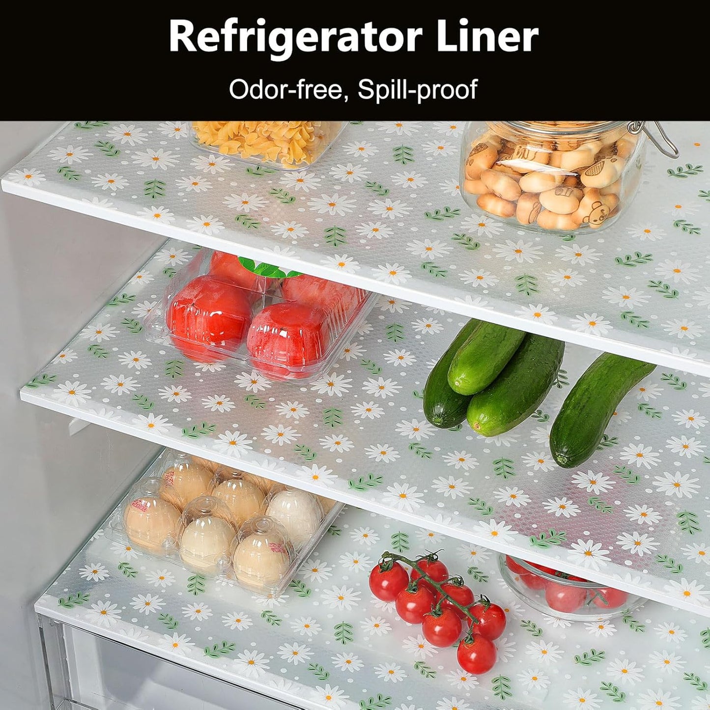 INNOLITES Shelf Liner – Cabinet & Drawer Liner Non-Adhesive – Waterproof Oil-Proof – Durable EVA with Floral for Kitchen Cabinets Refrigerator – BPA-Free, Easy to Cut 11.8" x 118"