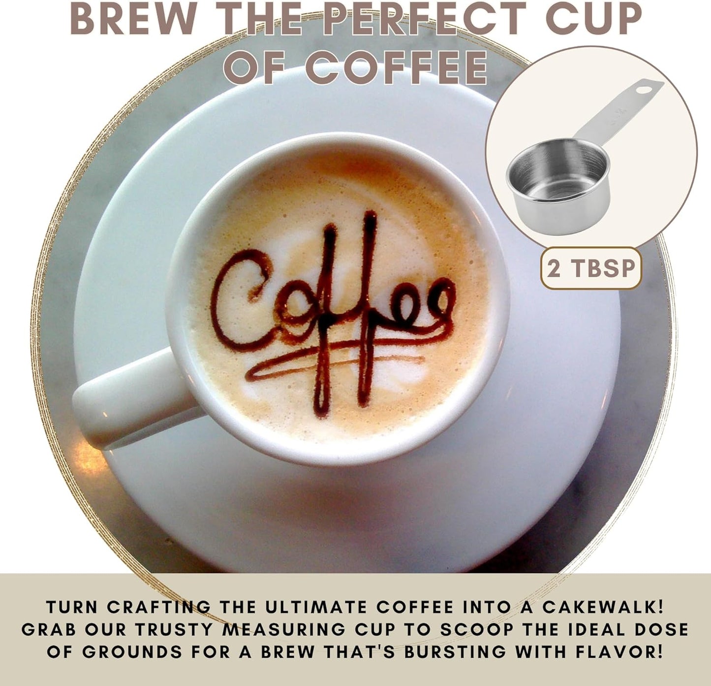 1/8 Cup Stainless Steel Measuring Cup | Sturdy Metal 30 ml | 30 cc | 1 oz | Single Cup for Wet and Dry Ingredients | Great for use as 1/8 Cup Coffee Scoop - 1 PK