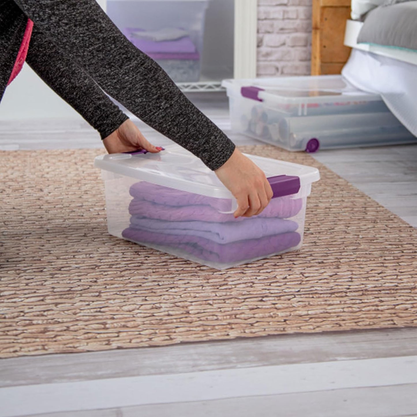 Sterilite 24-Pack ClearView Latch Box, Stackable Storage Organizer Bins for Home, 15 Quart