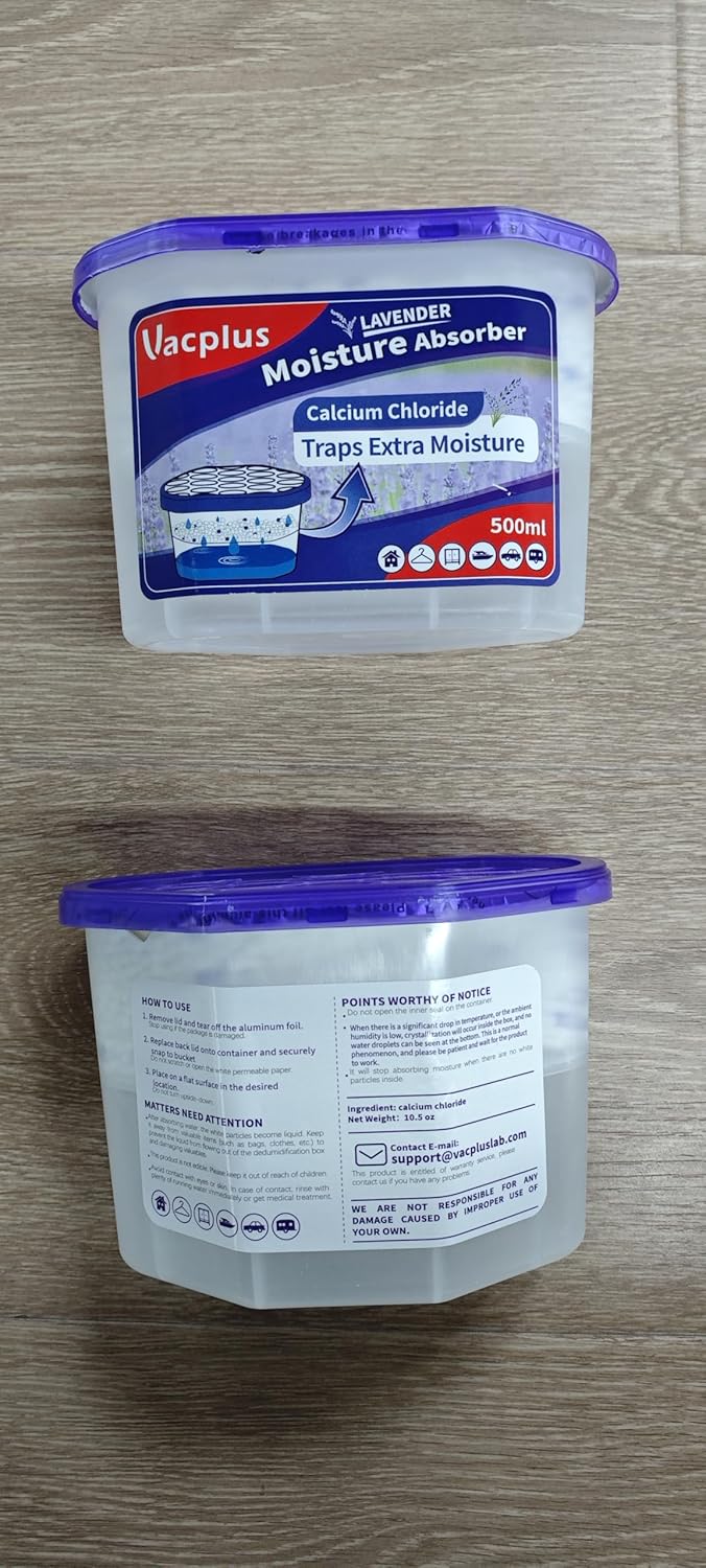 Vacplus Moisture Absorbers 16 Pack, 10.5 Oz, Humidity Absorber Boxes Attracts Extra Moisture from Your Bathroom, Closet, Kitchen, Dehumidifier for Closet (Lavender Scent), Purple