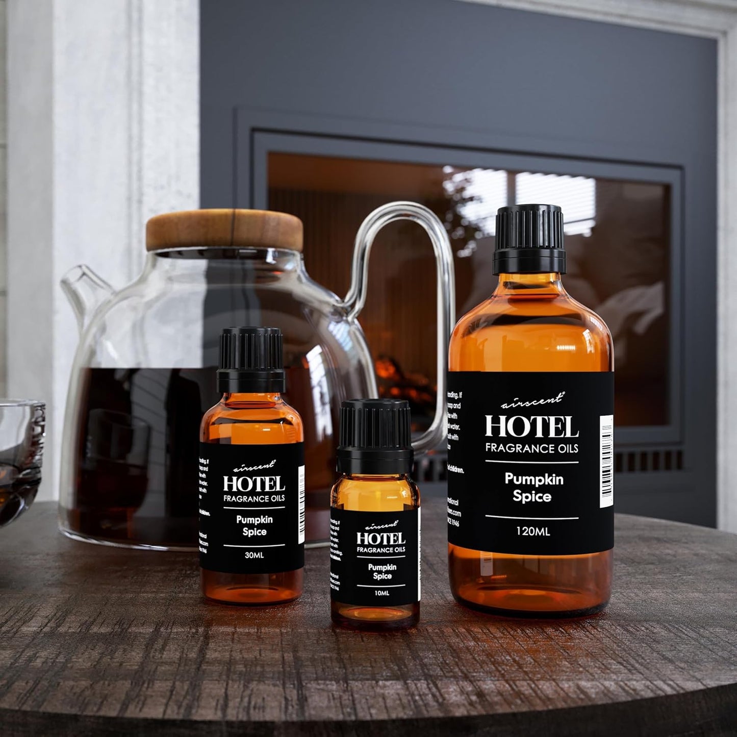 AirScent Pumpkin Spice Diffuser Oil - Pumpkin Spice Fragrance Oil Blend for Ultrasonic and Waterless Diffusers and Crafting - 500 mL, 16.9 fl oz Glass Bottle - Fall Scents