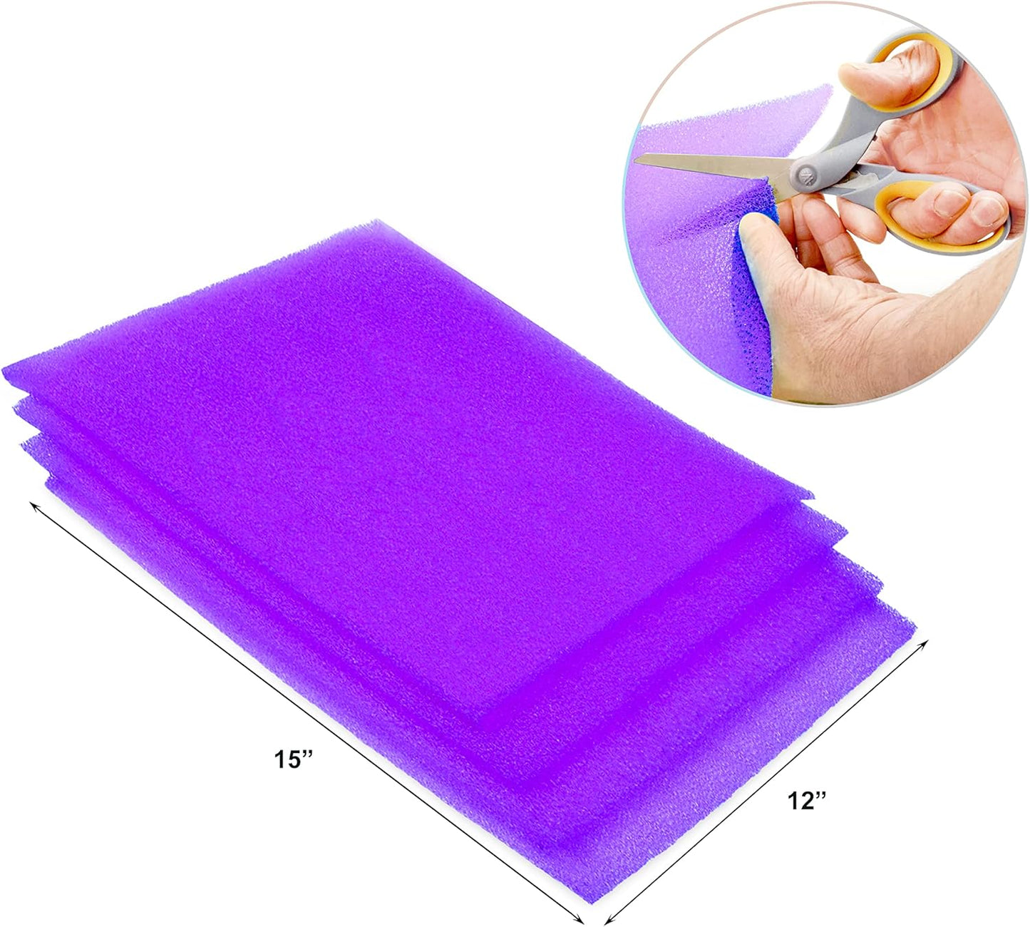 Dualplex® Fruit & Veggie Life Extender Liner for Fridge Refrigerator Drawers, 12x15 Inches (4 Pack) – Extends The Life of Your Produce & Prevents Spoilage (Purple)