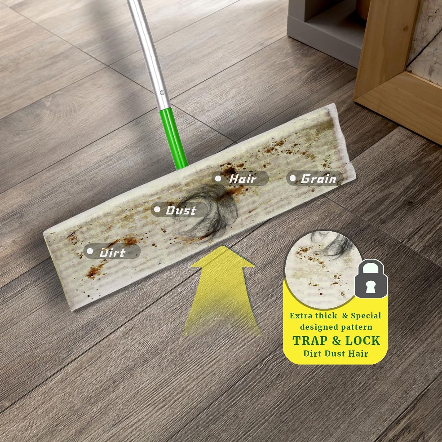 XL Dry Mop Refills 40 Counts Disposable Dusting Cloths Dry Sweeping Refills Dry Duster Cloths Mop Pads Floor Cloth Refills Electrostatic Cloths 9.8"x17" Extra Thick and Large