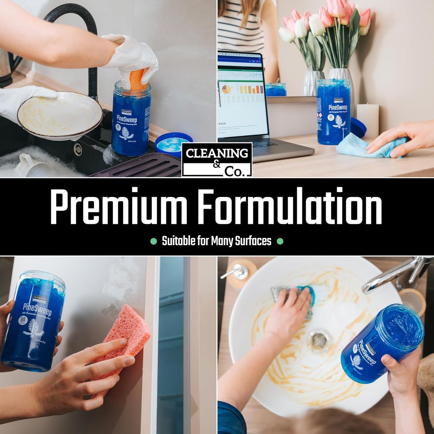 All-Purpose Cleaning Gel with Pine Oil – Multipurpose Household Cleaner for Bathroom, Kitchen, Floors, Laundry & More, 33.8 Fl Oz (Pack of 12)