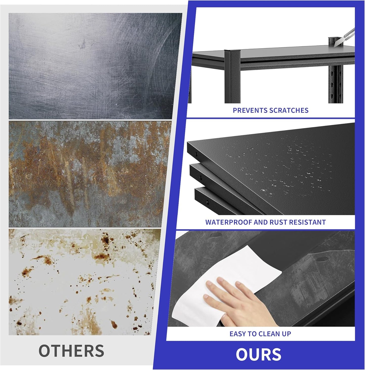 Garage Shelving,87"X48"X24"Inches,Heavy Duty Sturdy Steel Thickened Metal Shelves for Storage,Garage Storage Shelves,Black Shelving Unit Shelf Rack Industrial Shelving Shelf