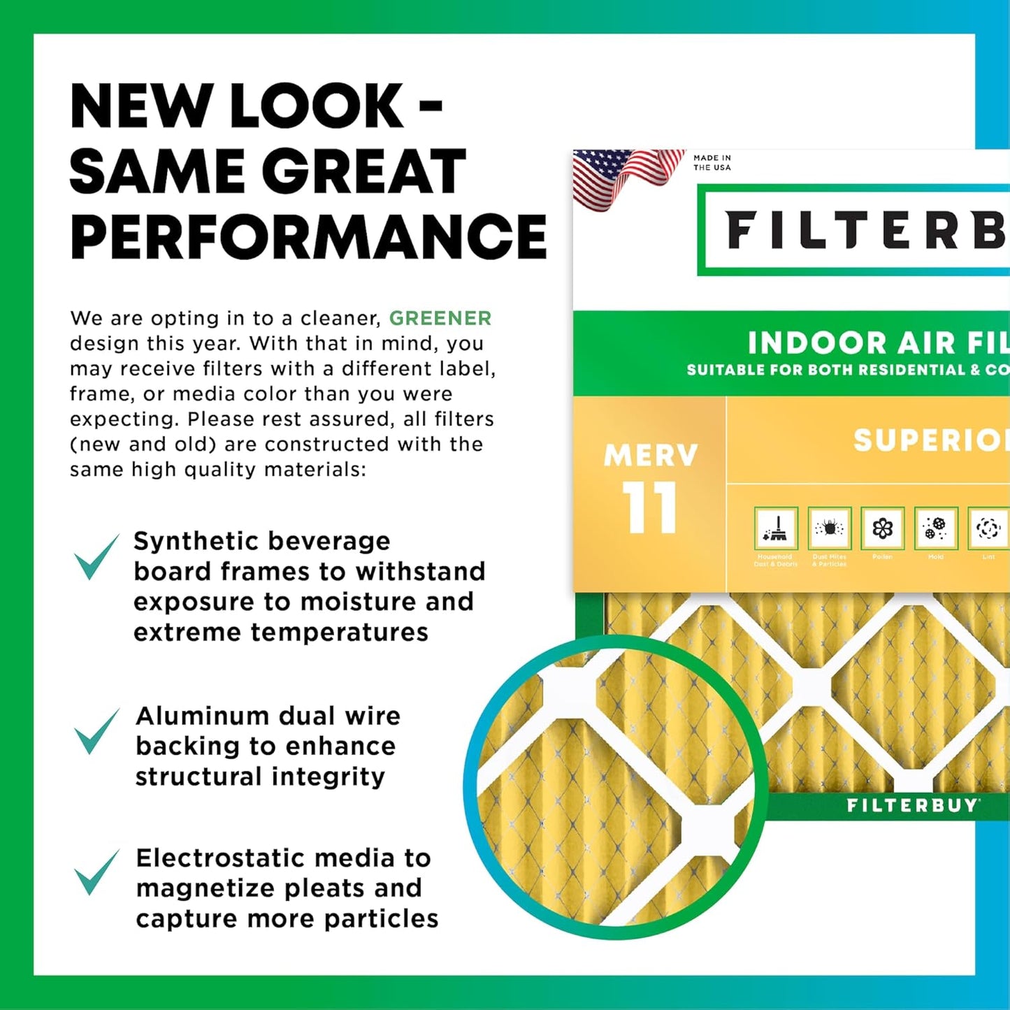 Filterbuy 24x28x2 Air Filter MERV 11 (MPR 1200) Allergen Defense Replacement (4-Pack), Electrostatic Pleated HVAC AC Furnace Filters, Made in USA (Actual Size: 23.50 x 27.50 x 1.75)