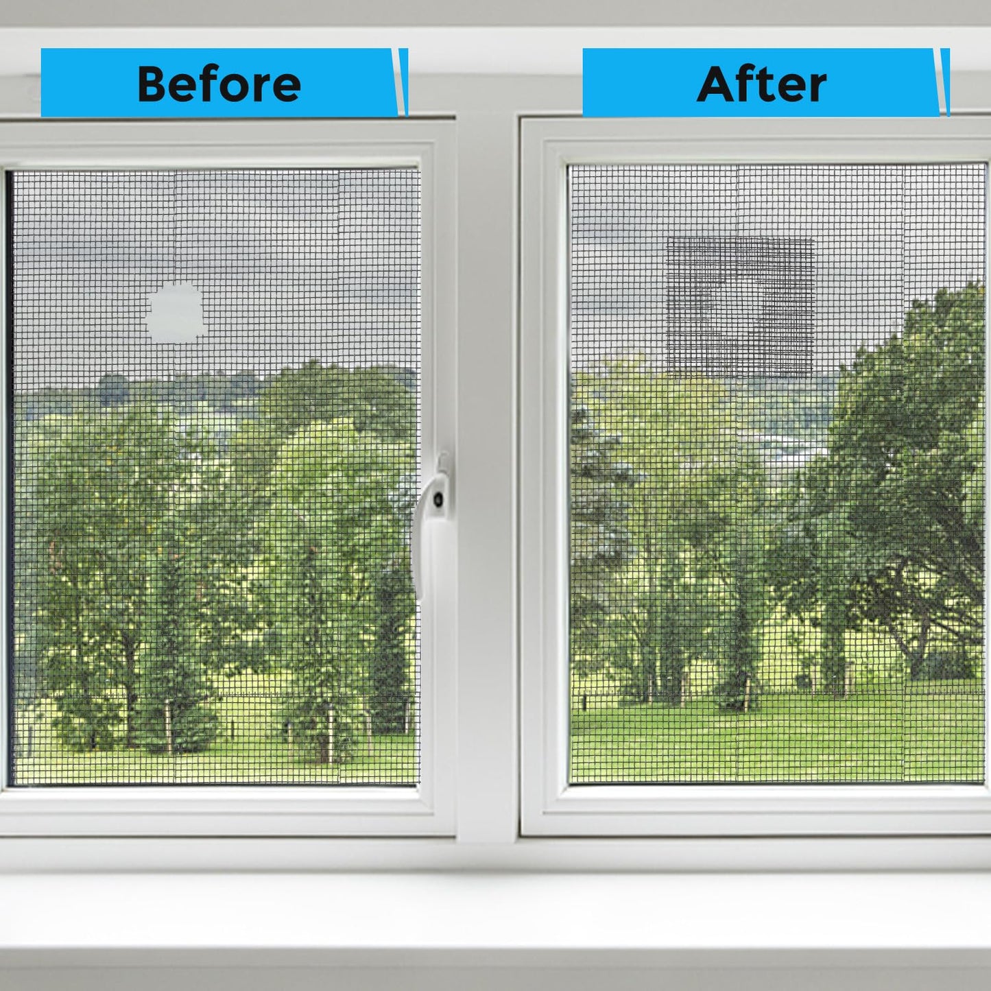 Grey Window Screen Repair Tape, 2IN X 15FT (180IN) Screen Repair Kit for Windows or Doors, Strong Adhesive Patch Kit Fiberglass Mesh Tape