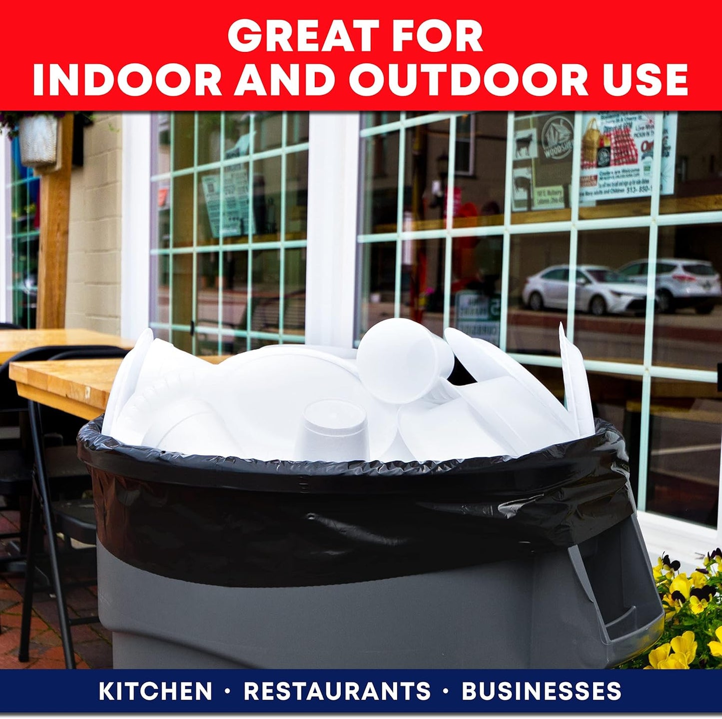 95 Gallon Trash Bags Heavy Duty | Mega-Value Pack 72 Bags | Extra Large Black Can Liners | 90-100 Gallon Trash Bags | 96 Gallon Big Garbage Bags (Black)