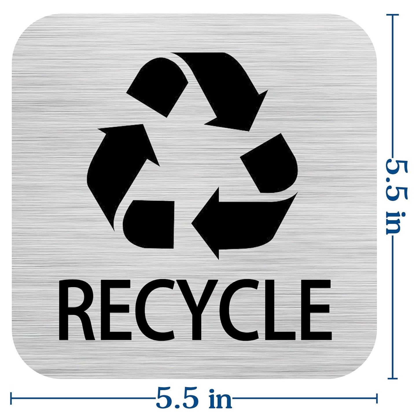 Recycle and Trash Magnets Sticker for Recycling Bins and Kitchen Cans, 2 Magnetic Sticker Adhesives for Garbage Containers, Outdoor Waste Bin