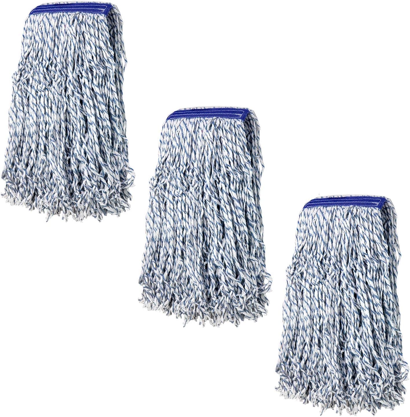 KLEEN Handler Cut End Finish Mop | 1.25" Universal Headband Maximum Absorption Finishing Mop, Pack of 3