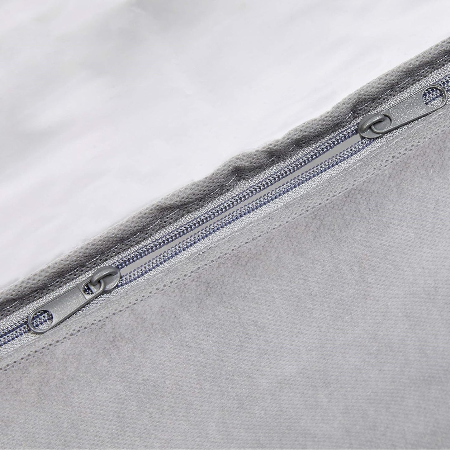 Amazon Basics Under Bed Fabric Zipper Blanket Storage Container Bags with Window and Handles, 2-Pack, 18 x 42 x 6 inches, Gray