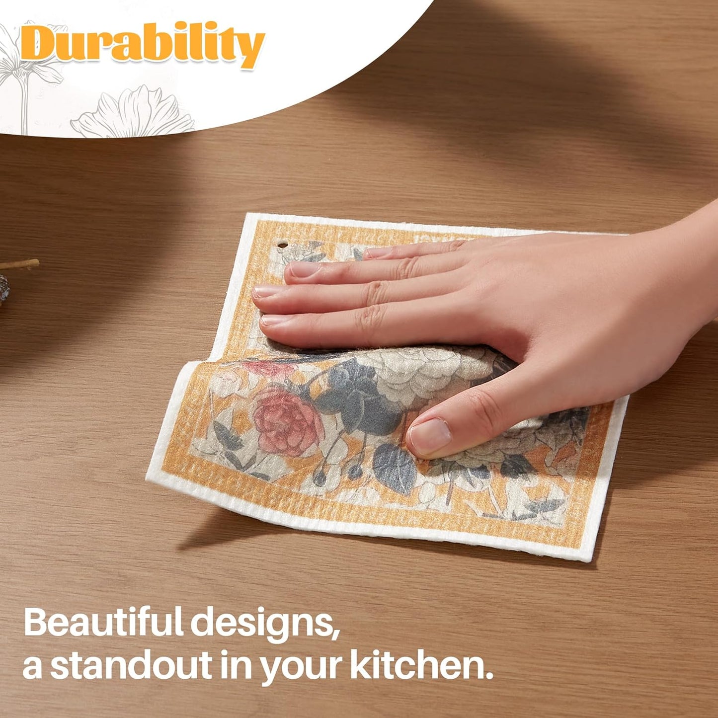 JOYMOOP 12 Pack Decorate Cleaning Cloth (Quiet Luxury of Decorative Series), Reusable Absorbent Dish Towels, Non-Scratch Washable Rags for Cookware, Kitchen and Household Cleaning - 6.7×7.9 inch