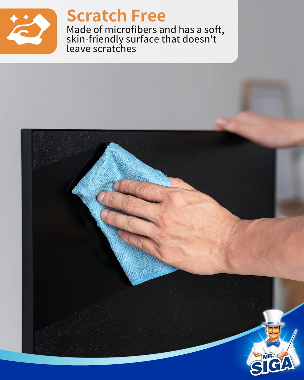 MR.SIGA Microfiber Cleaning Cloth, All-Purpose Microfiber Towels, Streak Free Cleaning Rags, Pack of 15, Sky Blue, Size 30 x 30 cm(11.8 x 11.8 inch)