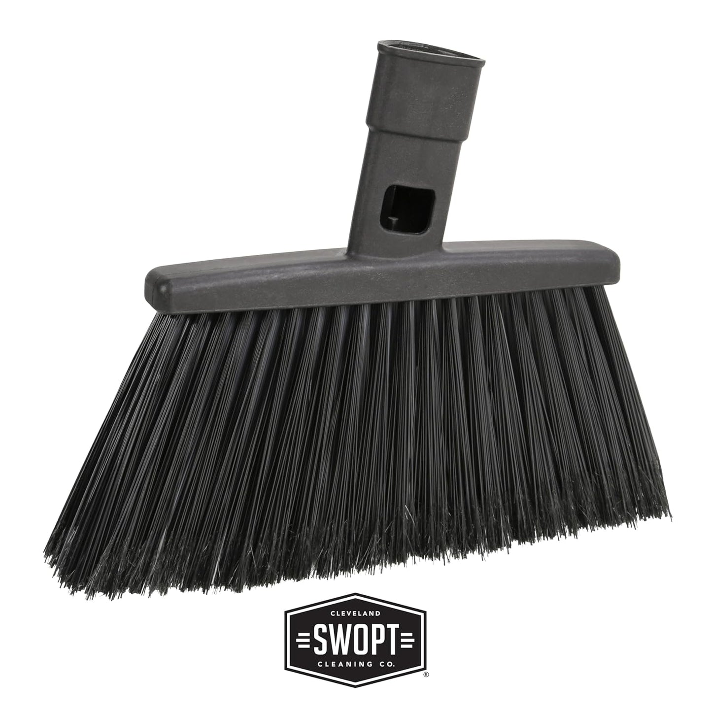 SWOPT Angled Broom Head + 12” Dust Mop Head + Plastic Dustpan – Multi-Surface Cleaning Kit Interchangeable with All SWOPT Cleaning Products for More Efficient Cleaning and Storage