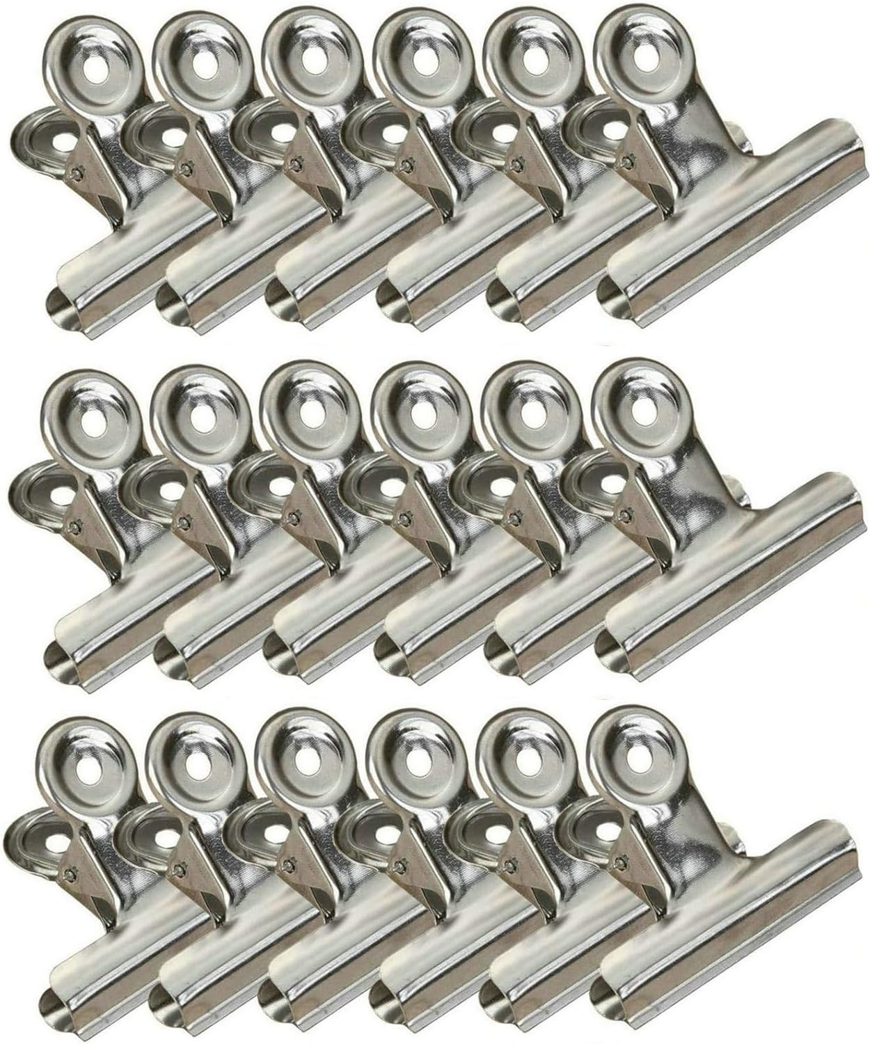 18 Pack Stainless Steel Chip Bag Clips Heavy Duty Food Bags Clamp Clips for Kitchen Office School (3In)