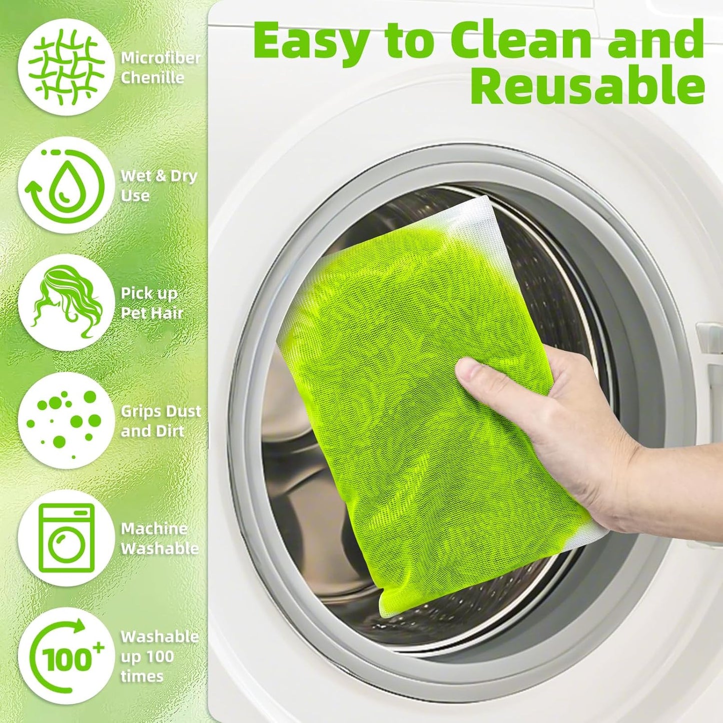 Reusable Dry Sweeping Cloths Microfiber Wet Pads Refill Compatible with Swiffer Sweeper Mop Replacement Sweeping Mopping Pad Refills for Use on All Sealed Floors - Stone, Hardwood, Laminate & Tile