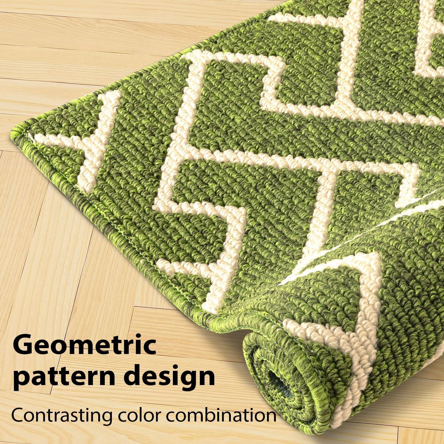 hicorfe Indoor Doormat,Front Back Door Mat Rubber Backing Non Slip Door Mats 20"x48" Absorbent Resist Dirt Entrance Doormat Inside Floor Mats for Entryway Washable Low-Profile(Sage Green)