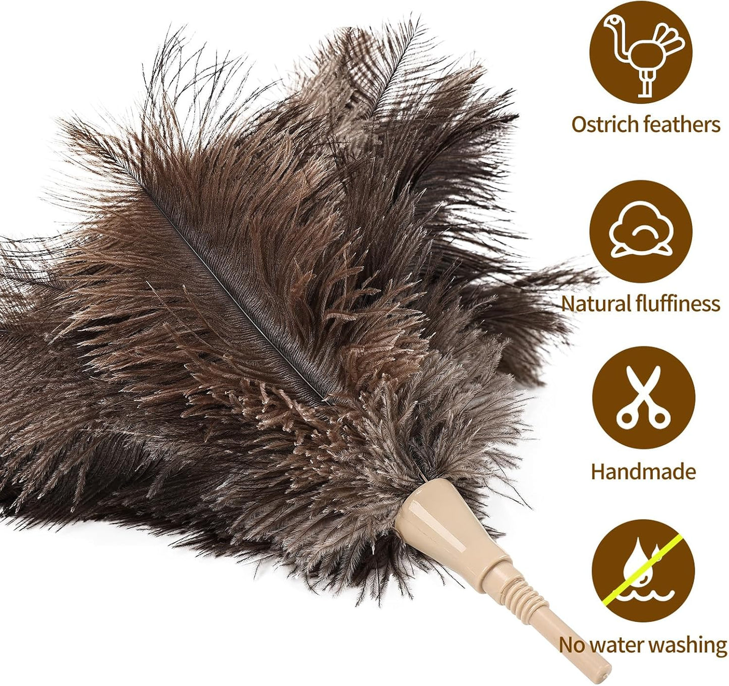 Extendable Cleaning Duster 94 Inch - Long Telescoping Ostrich Feather Dusters with Stainless Steel Extension Pole for High Ceiling Fan, High Ceilings,Roof Dusting