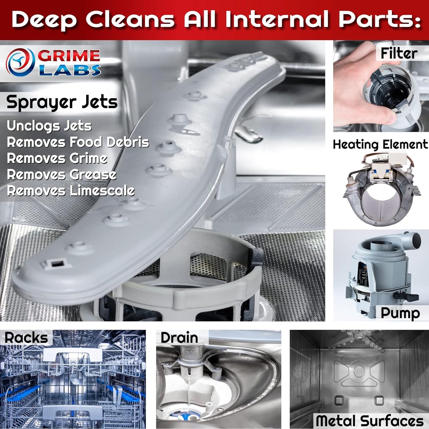 Dishwasher Cleaner Deodorizer Descaler Tablets, 24 pack Heavy Duty Deep Clean and Natural Limescale Remover, Dish Washer Cleaner Machine Pods, 12 Months Supply