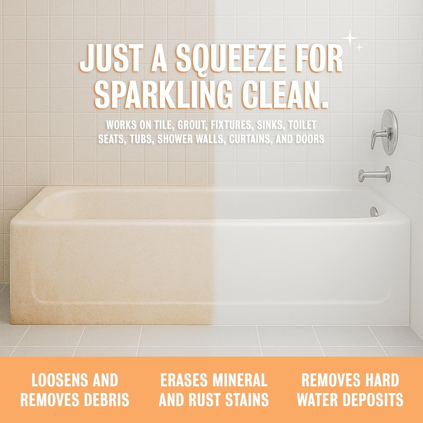 Rebel Green Neat and Tidy Tub & Tile Bathroom Cleaner Spray - Chamomile Orange Blossom Scent - Plant-Based Formula for Showers, Sinks, Tubs, Toilets, and Tile - 24 fl oz - 2 Pack