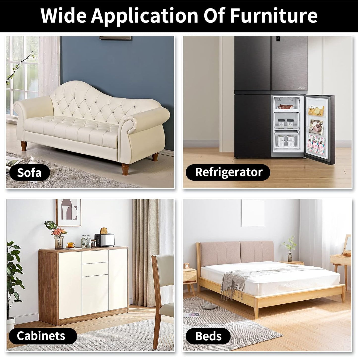 Ezprotekt 5" Round Felt Furniture Movers Sliders for Hardwood Floors, 8 Pcs Reusable Felt Furniture Moving Pads for Heavy Duty Bed Sofa Fridge Couch, Move Item Easily and Quickly (Beige)