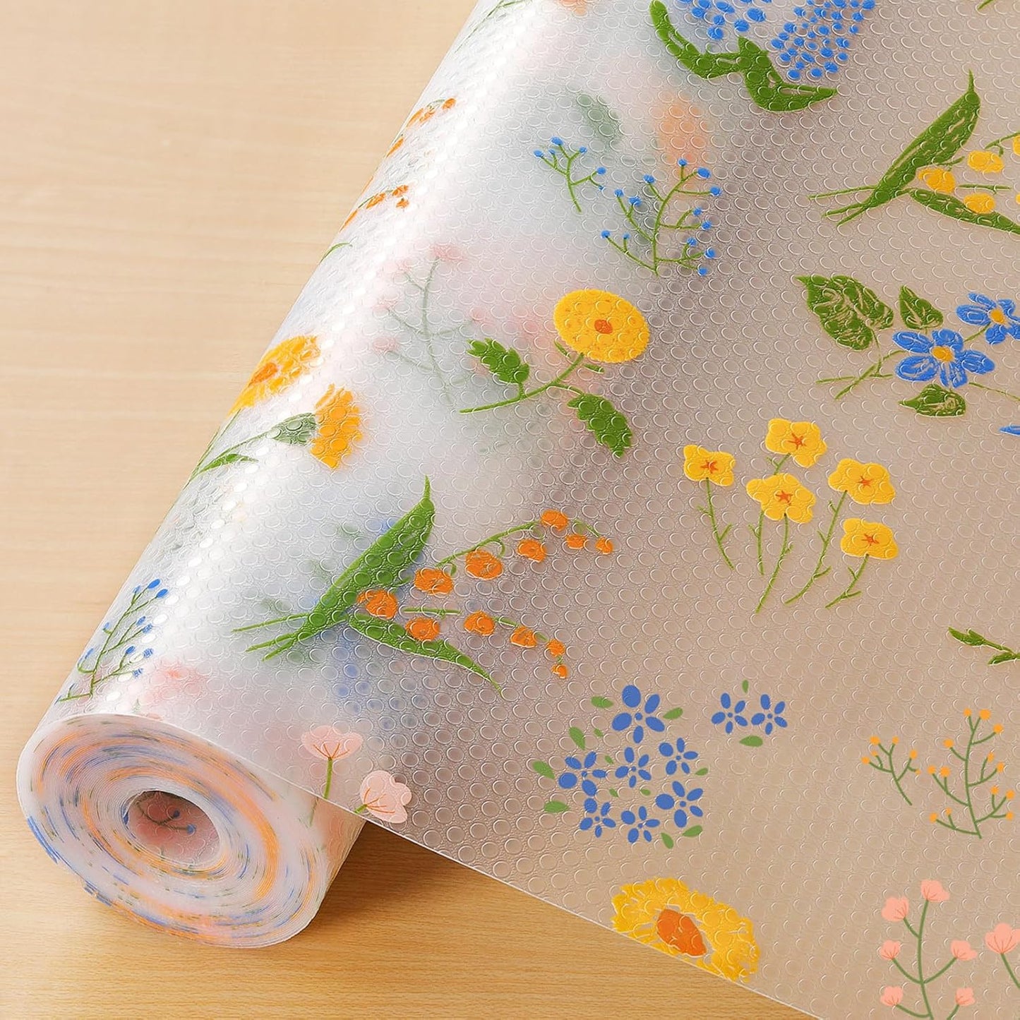 INNOLITES Non-Slip Shelf Liner – Cabinet & Drawer Liner Non-Adhesive – Waterproof Oil-Proof – Durable EVA with Floral for Kitchen Cabinets Refrigerator – BPA-Free, Easy to Cut 23.6" x 118"