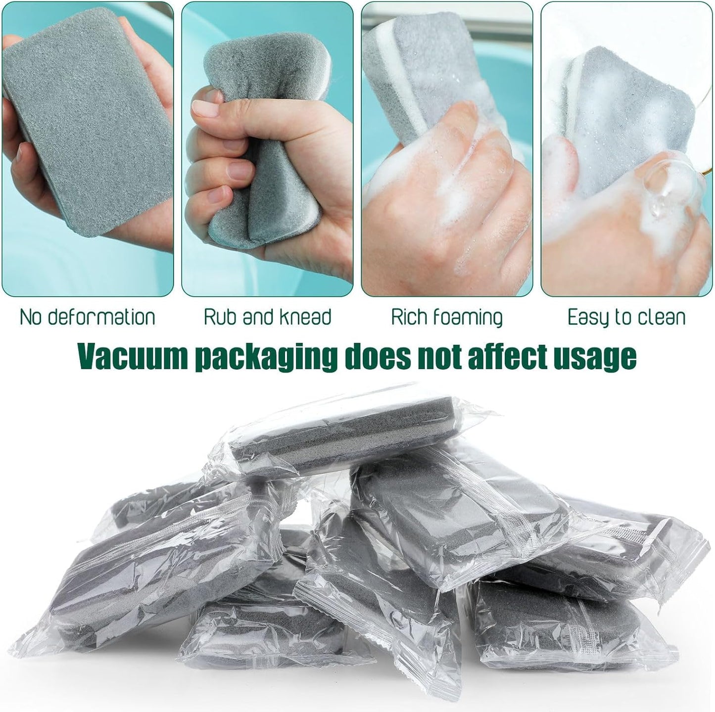 Tanlade 240 Pcs Individually Wrapped Sponge Dishwashing Sponge Bulk Non Scratch Scrub Sponges Kitchen Scouring Pad for Household Cleaning Rental Dishes Hotel Apartment Car (Gray,White)