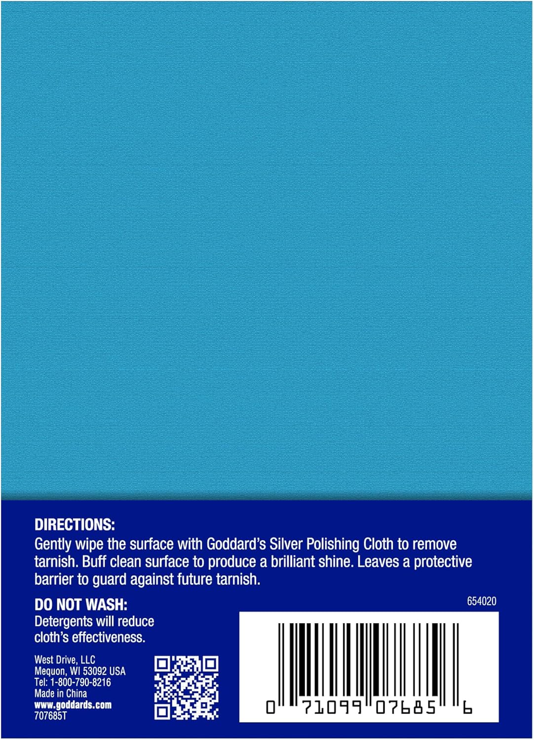 Goddard's Silver Polishing Cloth for Jewelry, Remove Tarnish on Plated or Sterling Silver, Gold, Antiques, and Leaves Tarnish Protection, 2 Cloths