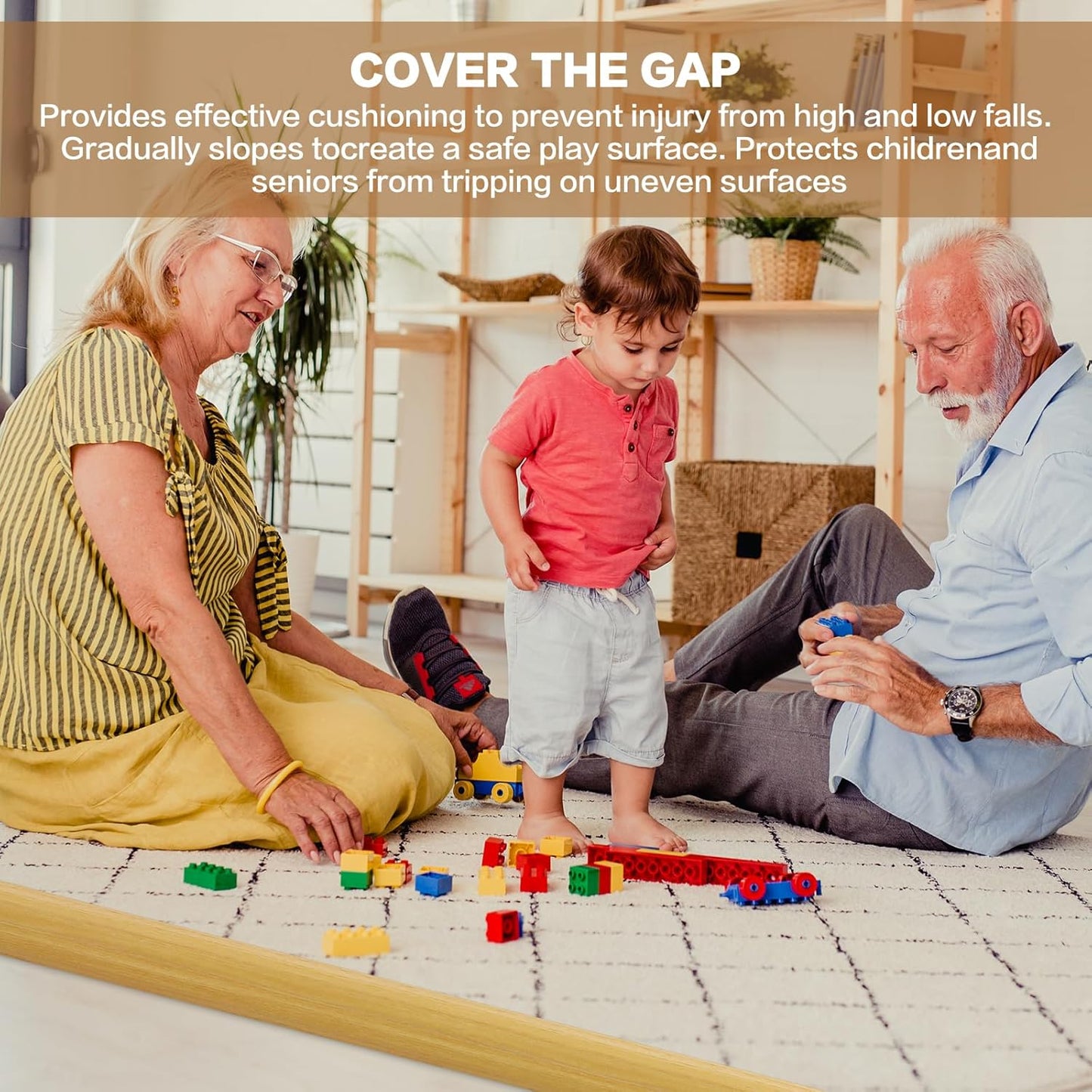 Floor Transition Strip Vinyl Door Threshold Ramp Self Adhesive Carpet Edging Strip Doorway Edge Trim, Overlap Edge Reducer for Laminate Carpet, Floor, Tile (Raw Wood Grain, 1/5" to 2/5", 3.3Ft)