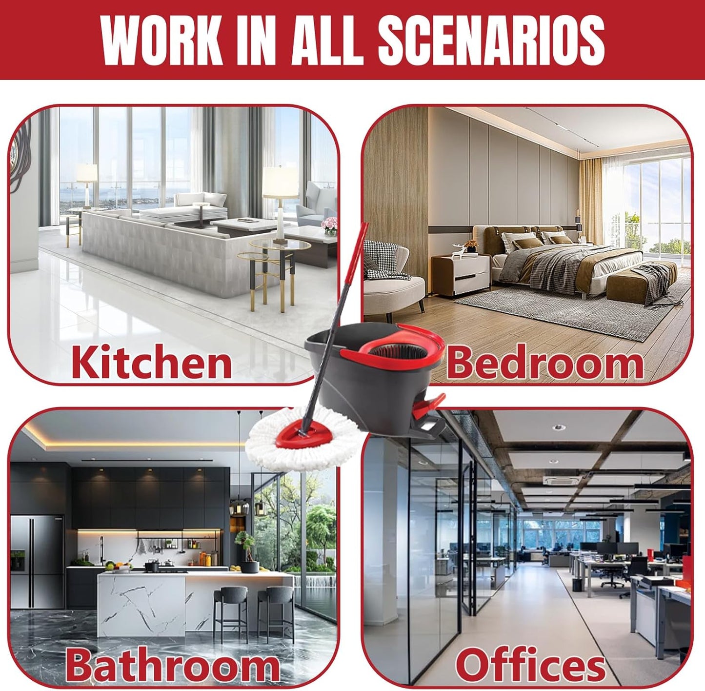 3Pcs Spin Mop Replacement Heads, White Large 360° Easy Wring Spin Mop Head 100% Microfiber Refill, Easy Cleaning Spin Mop Head, Deep Clean, Machine Washable for Easy House Cleaning Floor Mopping