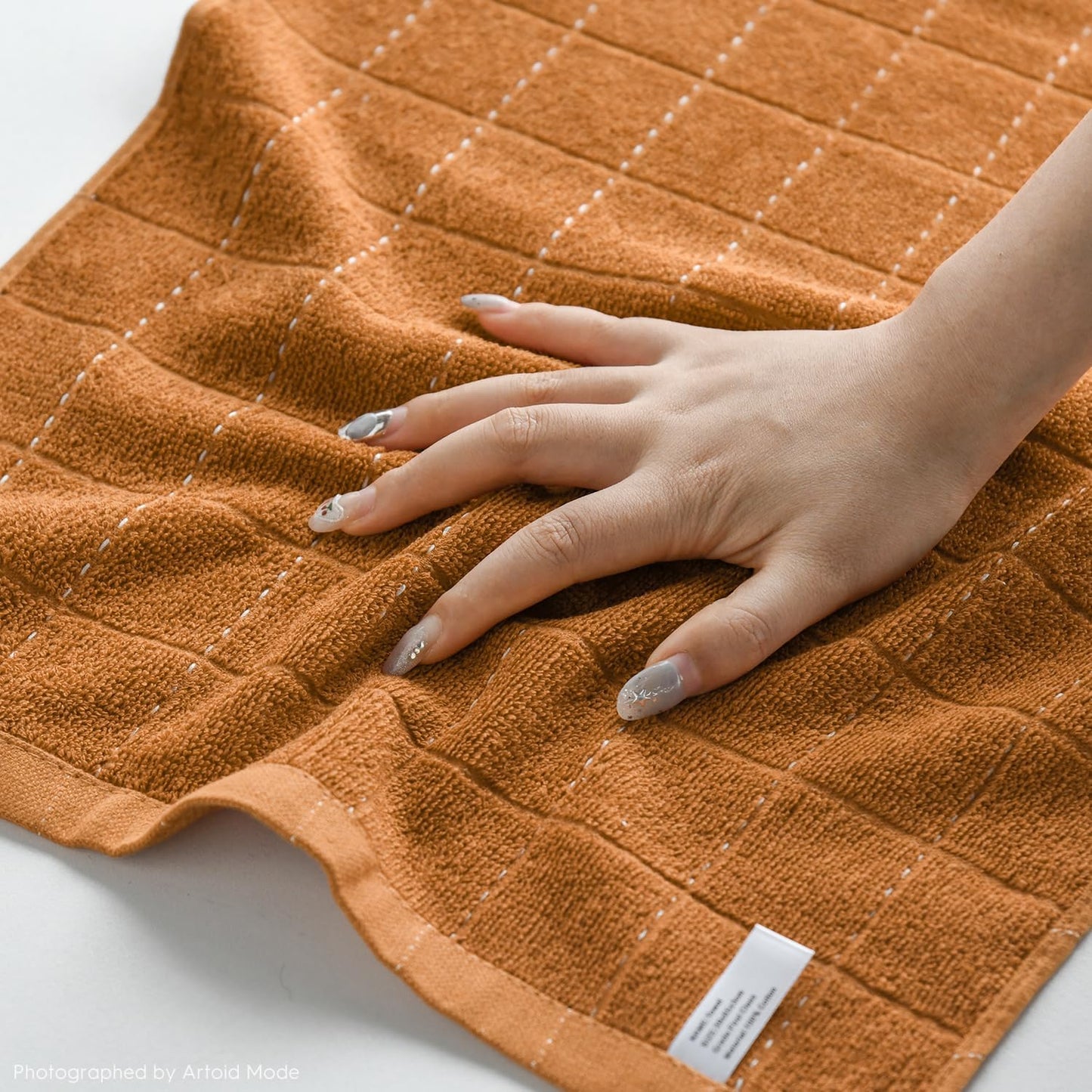 Artoid Mode Checkered Designed Cotton Black Caramel Terry Kitchen Dish Towels, 15x25 Inch Soft Absorbent Quick Drying Cleaning Tea Towels Set of 4