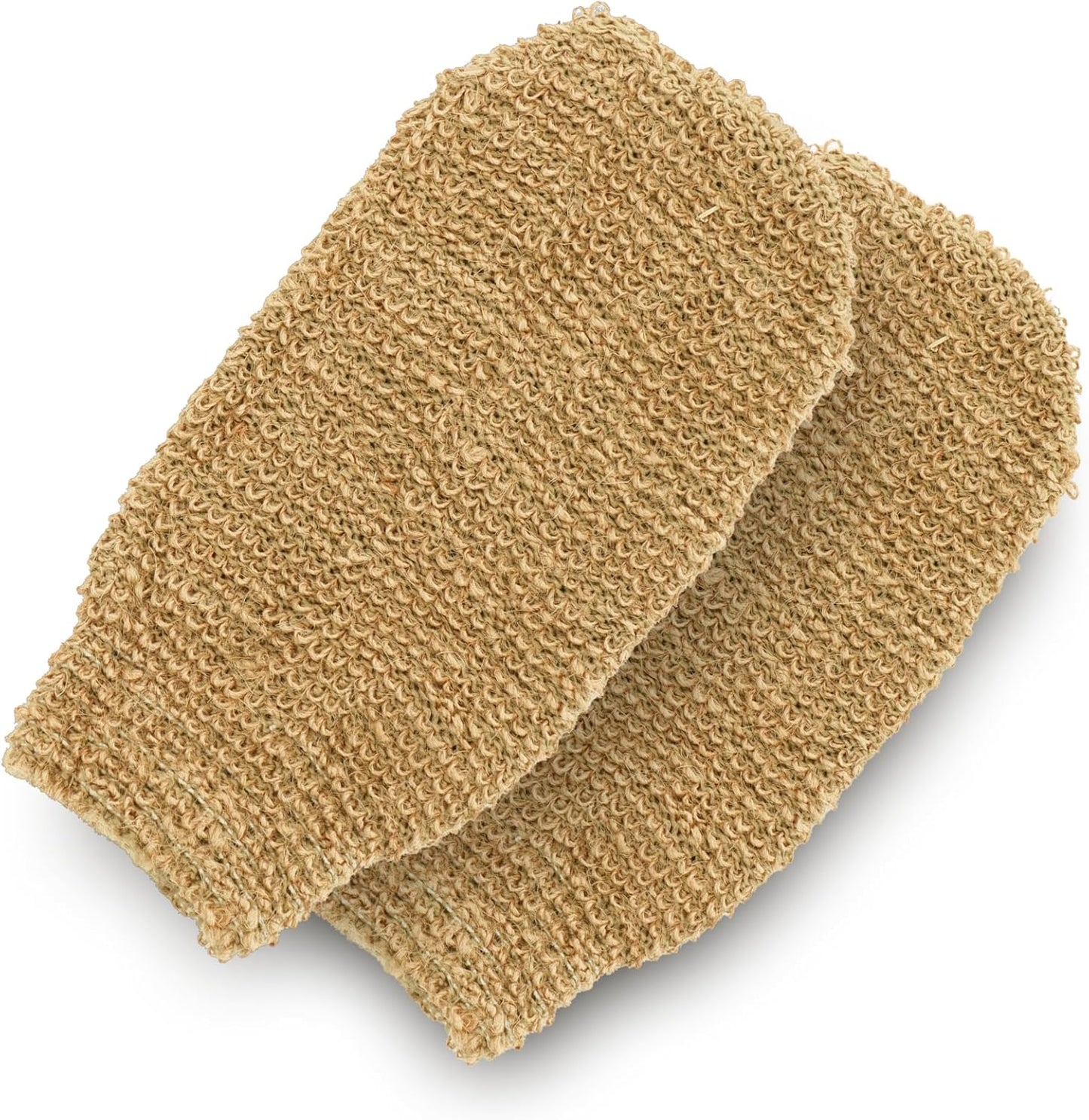 GUARD&MARINE Natural Shower Mitts - Jute Bath Gloves for Skin Exfoliation, Mitt Washcloth for Body Scrub and Cleansing - Good for Men and Women - Set of 2 Wash Mittens