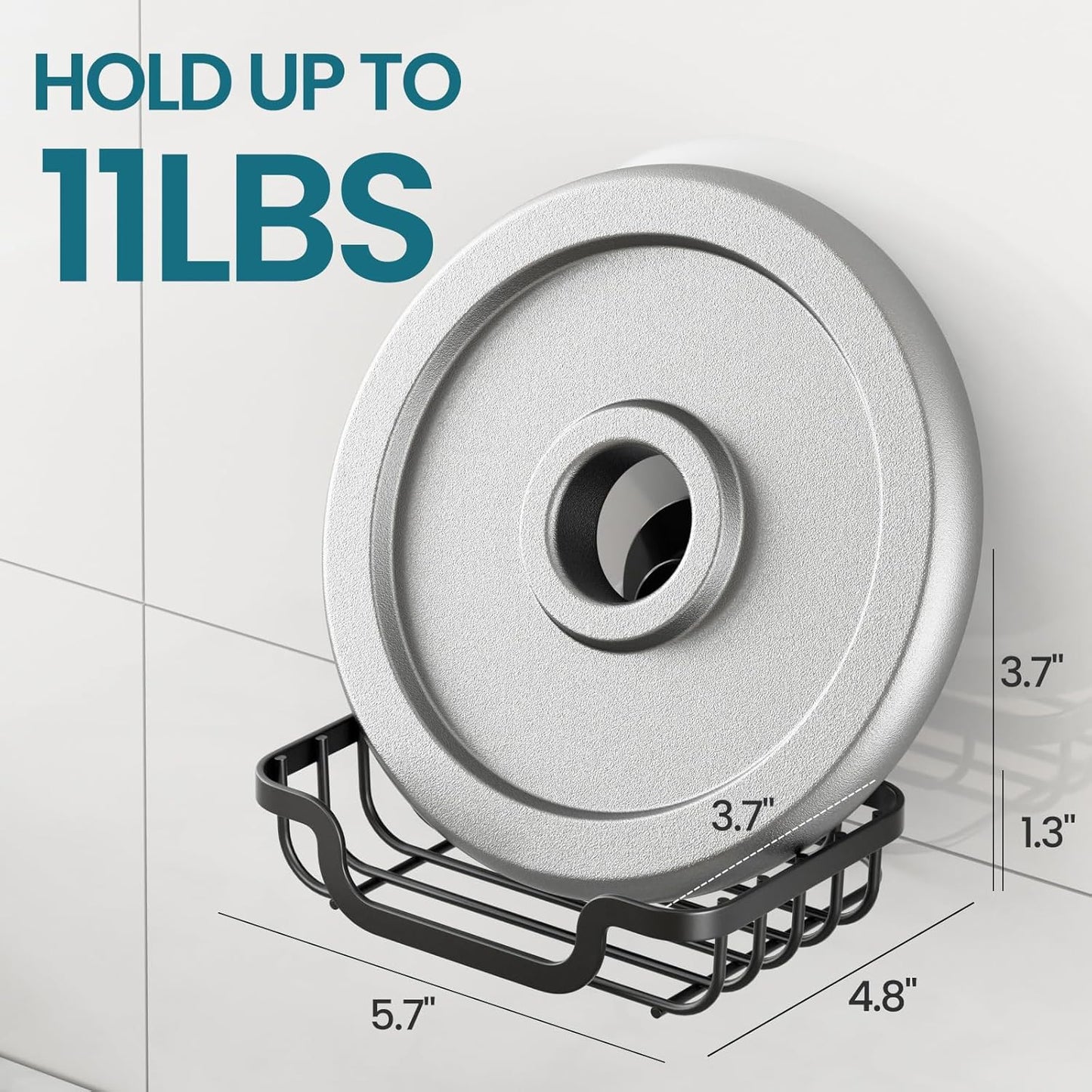 TAILI Soap Holder Bar Dish Suction Cup, Bar Shampoo Rack for Shower Wall, Draining Soap Saver Tray for Bathroom, Rustproof Stainless Steel Sponge Holder for Tub, Kitchen, Drill-Free, Black