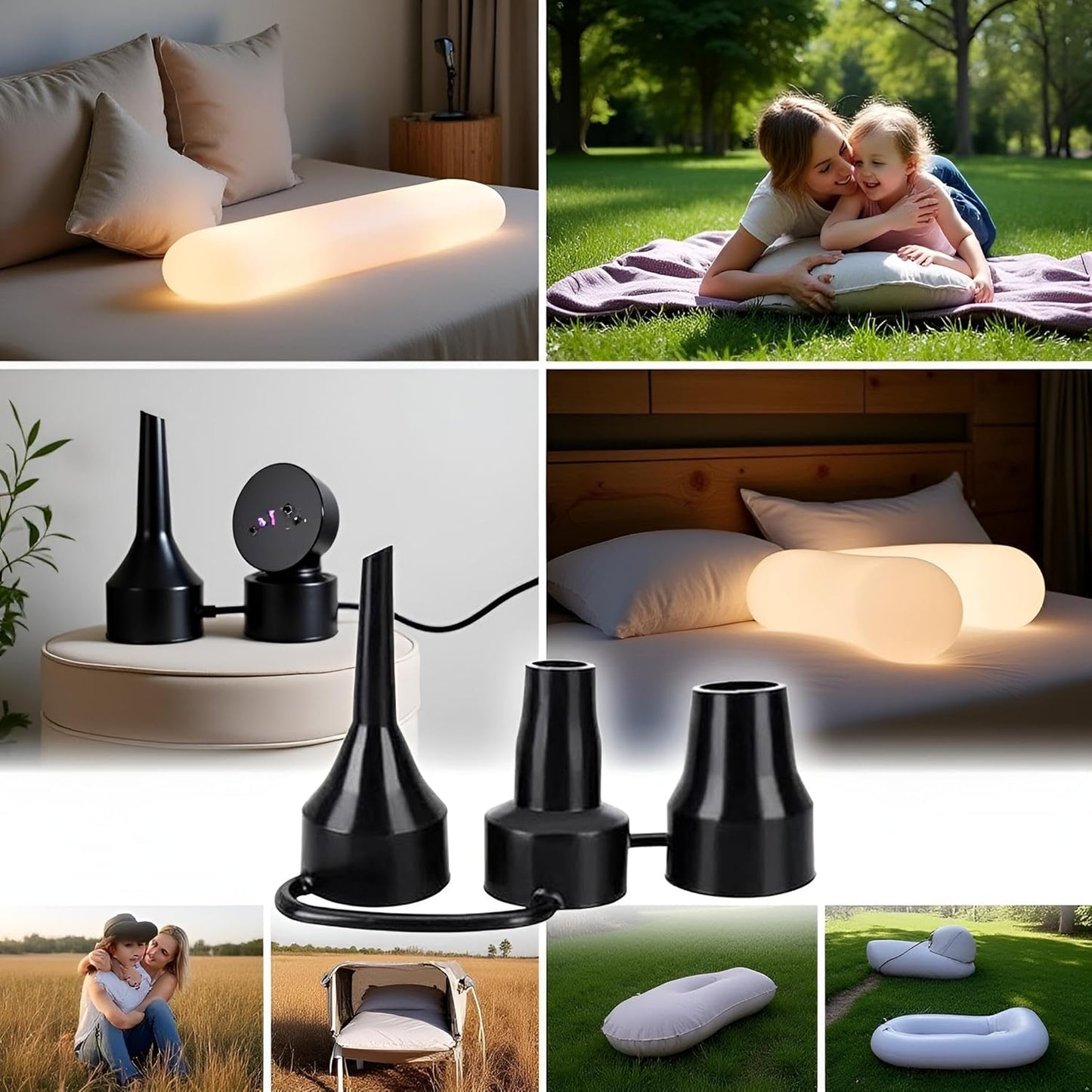 3 Sizes Black Air Pump Replacement Nozzles, Plastic Pump Nozzles,Inflatable Pump Nozzles Head,Air Pump Inflator Adaptor Accessory for Partial Air Bed,Air Mattress Air Mattresses and Accessories