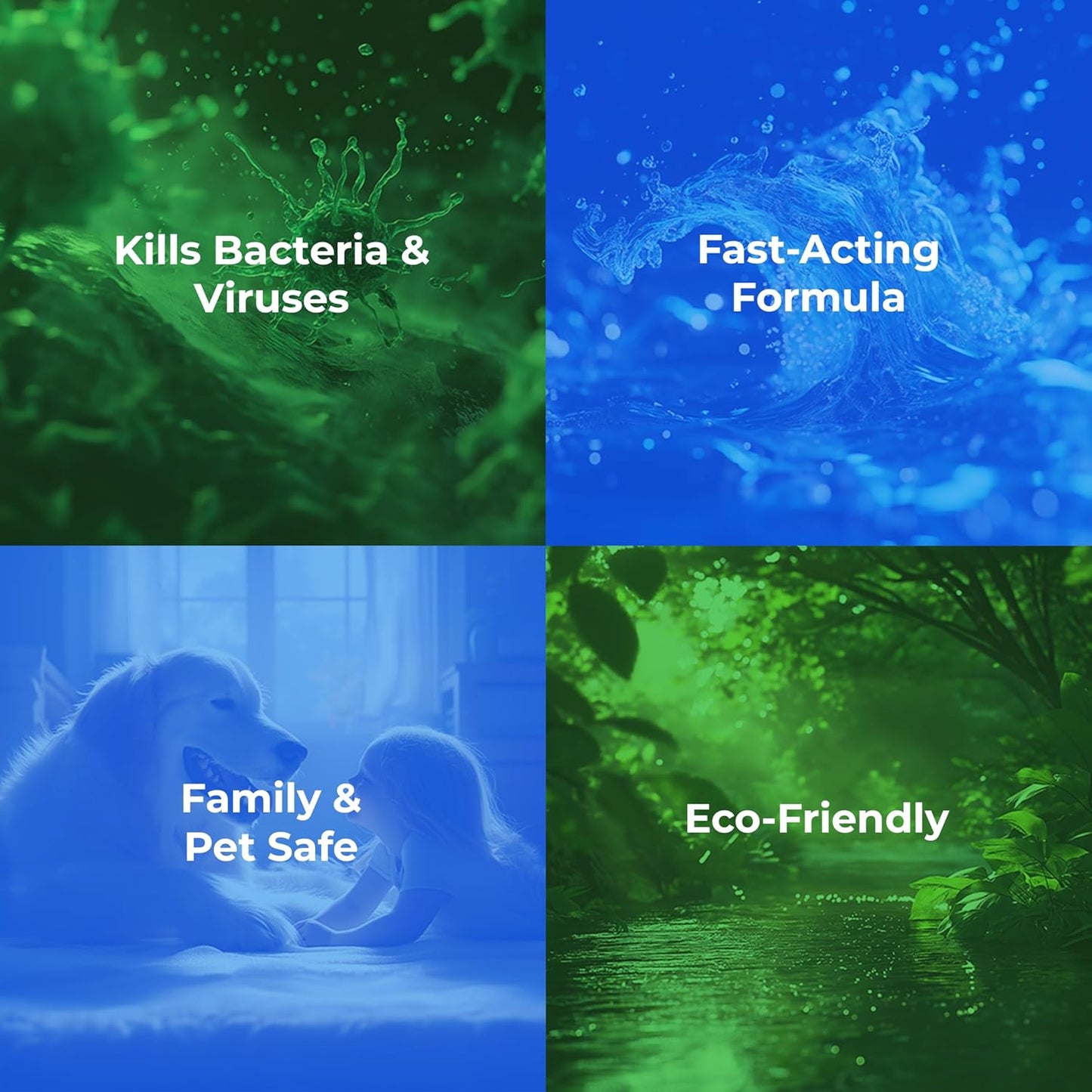 PureGreen24 Safe & Effective Disinfectant. Kills Deadly Germs including RSV COVID-19 Norovirus MRSA Staph 2025 flu Contains no toxic chemicals odorless child & pet safe 2 gallon bottles ready to use