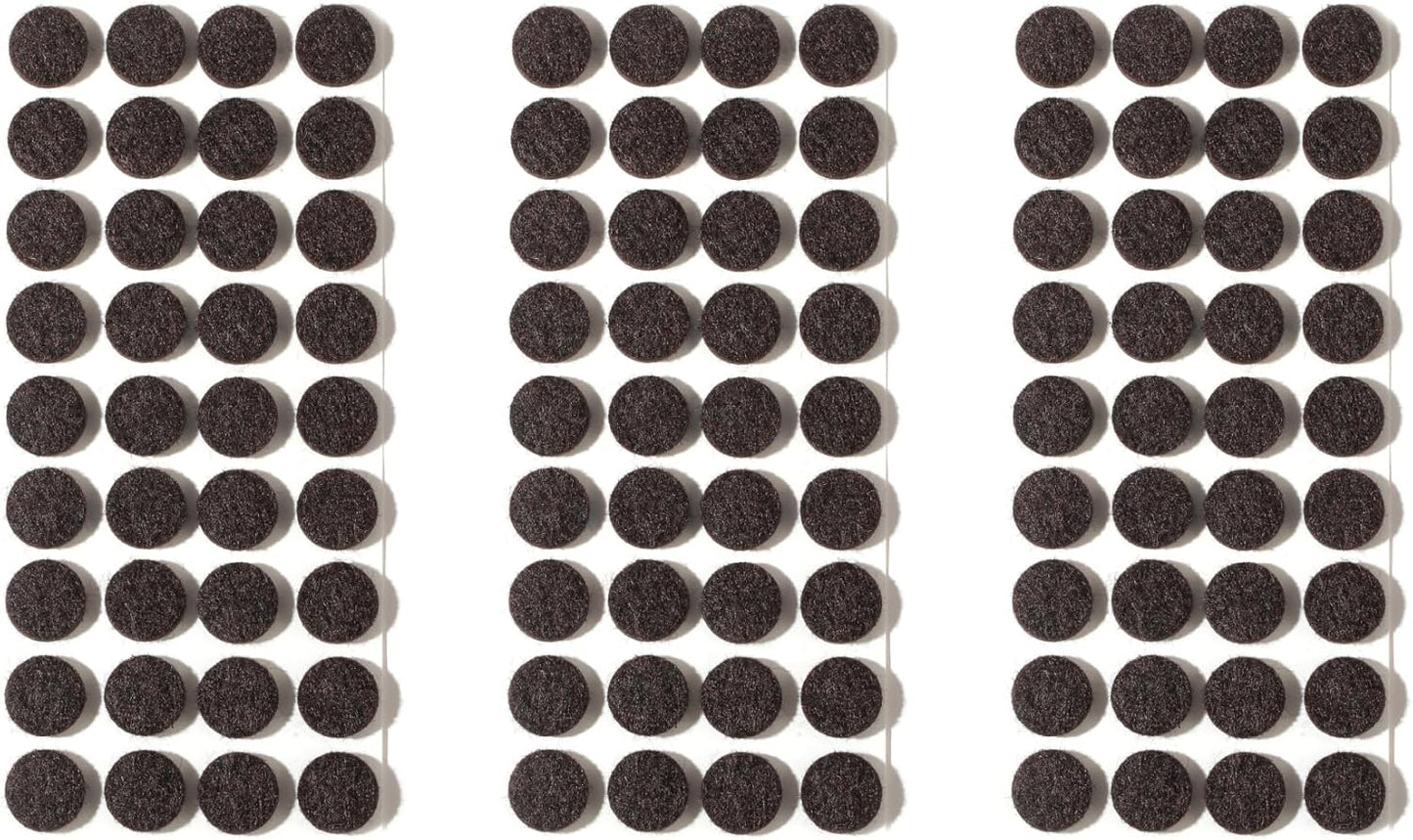Furnigear Felt Furniture Pads for Hardwood Floors - Self Adhesive Chair Felt Pad, Floor Protector for Furniture Feet, Furniture Sliders Moving Furniture Smoothly, Anti Scratch 108 Pcs 5/8" Round Brown